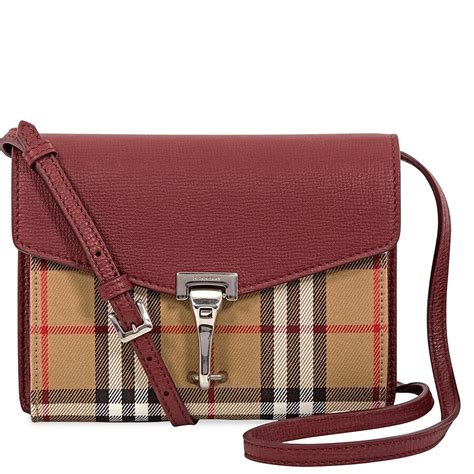 burberry mini leather and vintage check crossbody bag crimson|Burberry mini check crossbody bag.